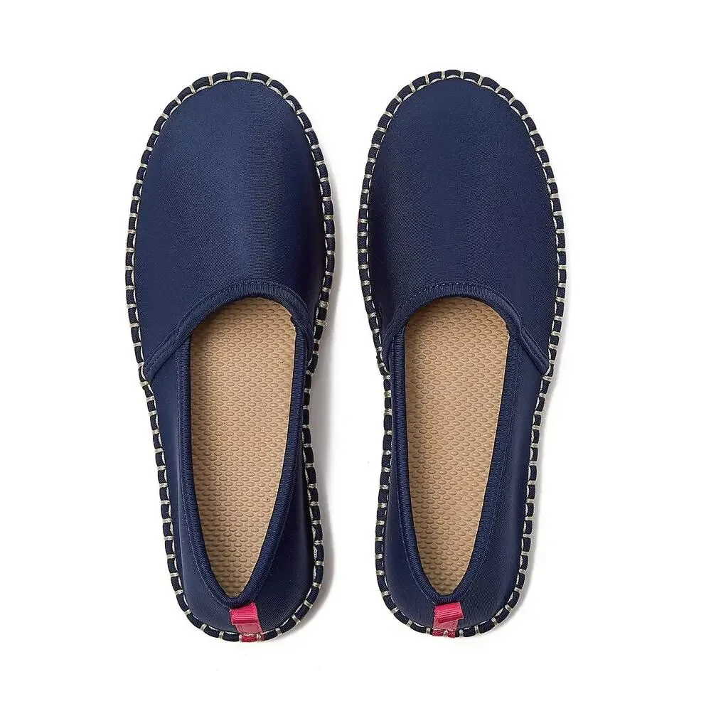 Lands’ End Women's Espadrille Beach and Water Shoes Size 8.5 Navy Blue Neoprene